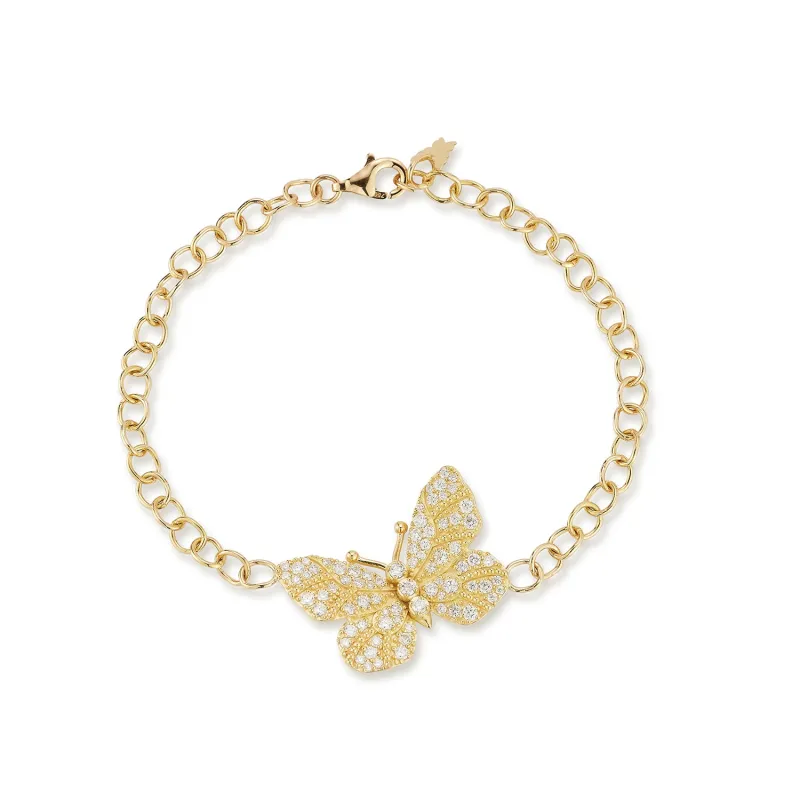 Medium Diamond Butterfly Station Bracelet sold by Tanya Farah