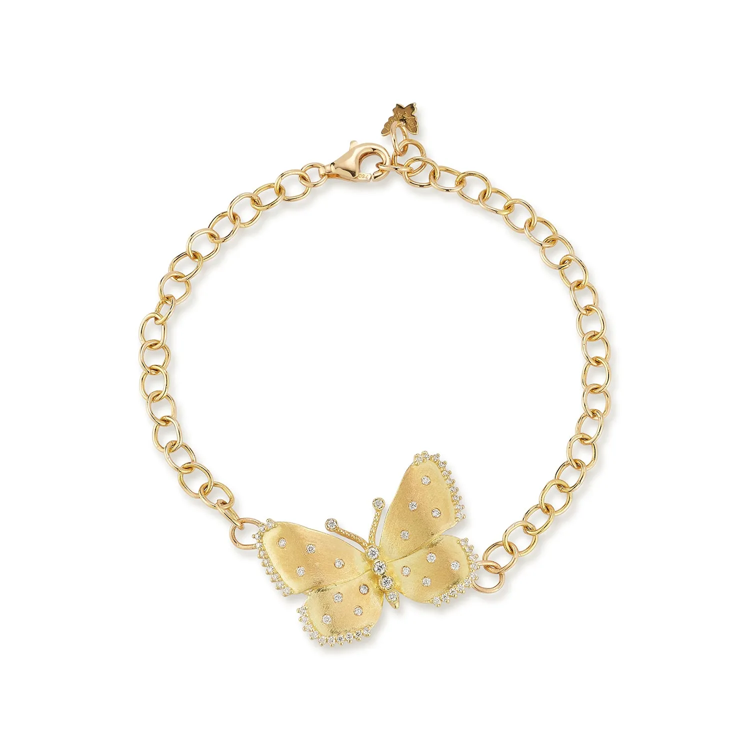 Medium Scattered Diamond Butterfly Station Bracelet sold by Tanya Farah