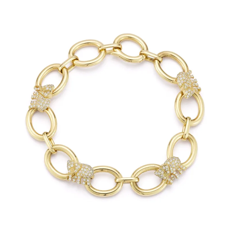 Large Link Diamond Elephant Bracelet sold by Tanya Farah
