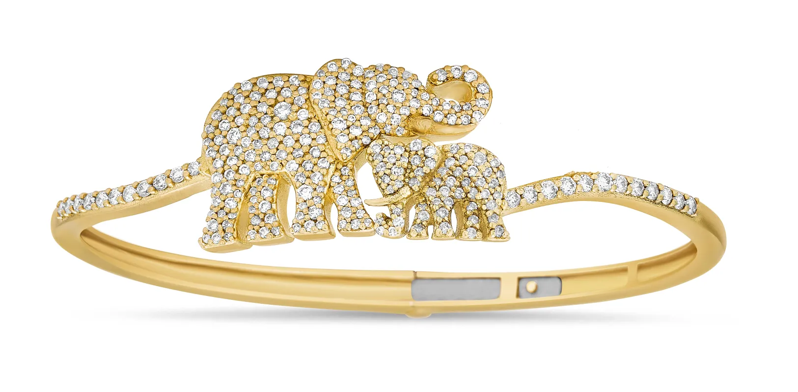 Elephant Diamond Bypass Bangle sold by Tanya Farah
