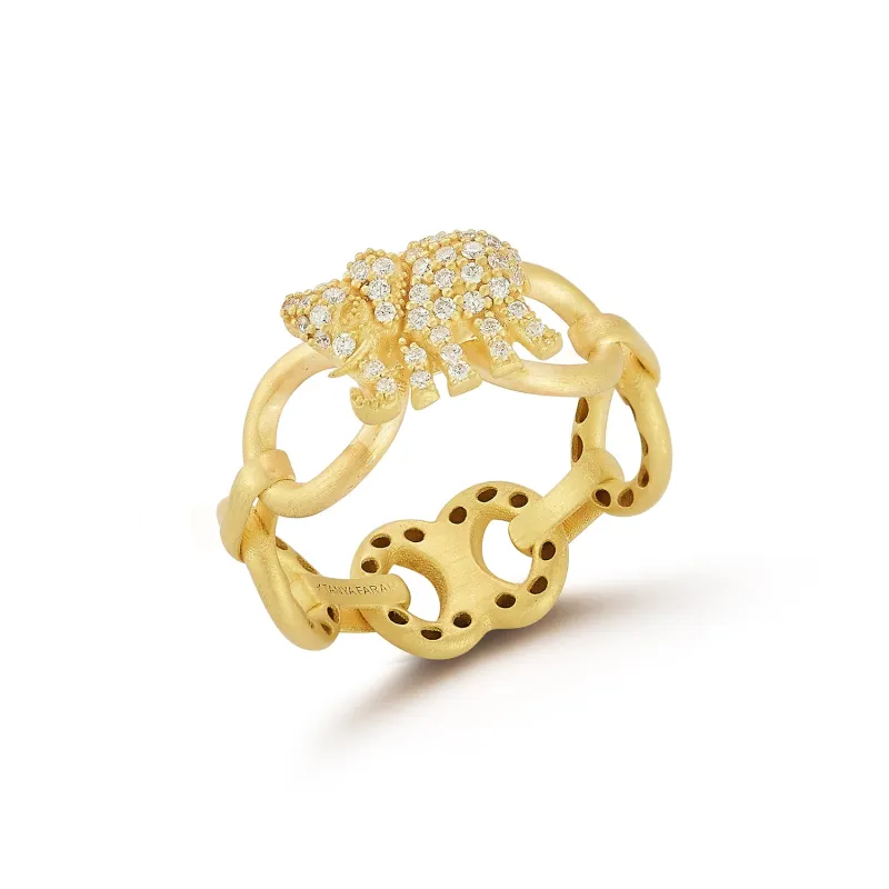 Elephant Diamond Link Ring sold by Tanya Farah