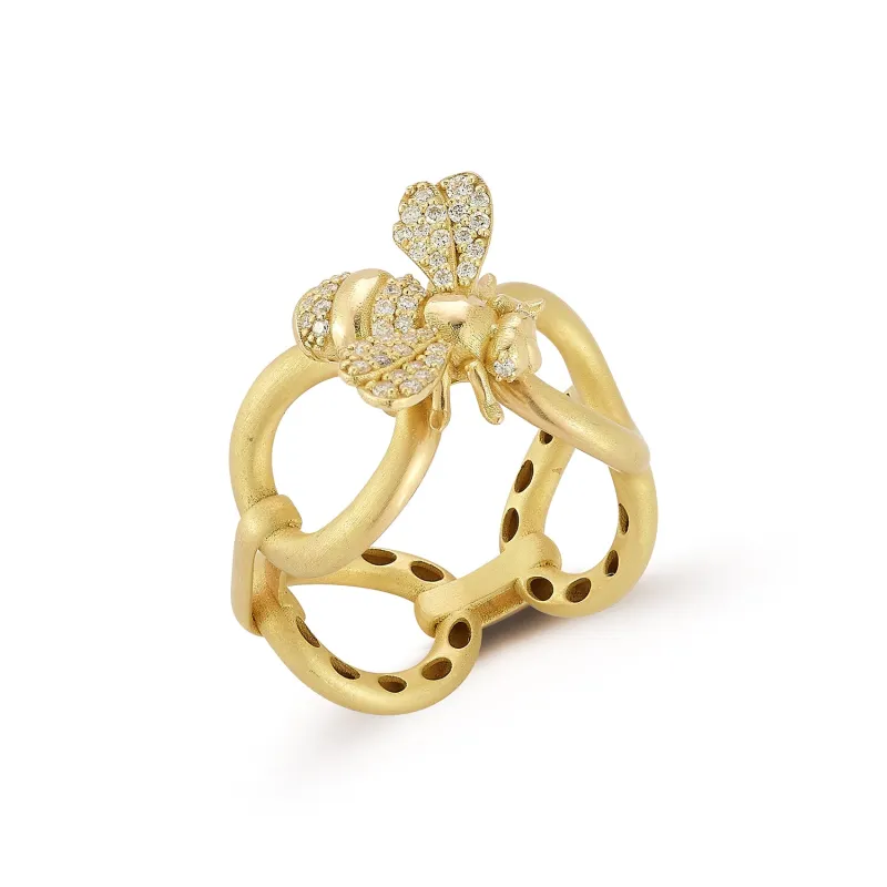 'Queen' Bee Diamond Link Ring sold by Tanya Farah