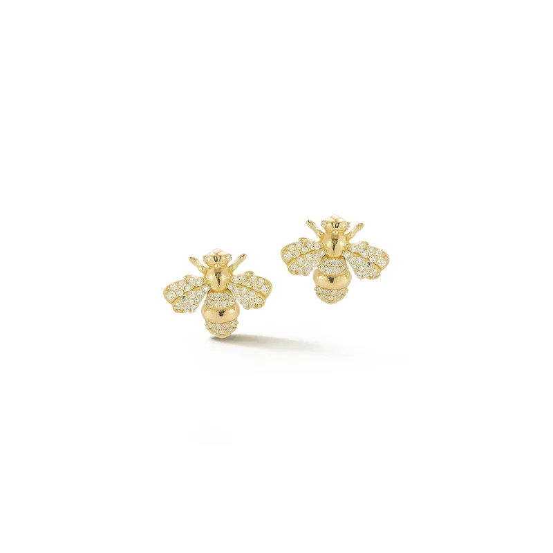 'Queen' Bee Diamond Stud Earrings sold by Tanya Farah