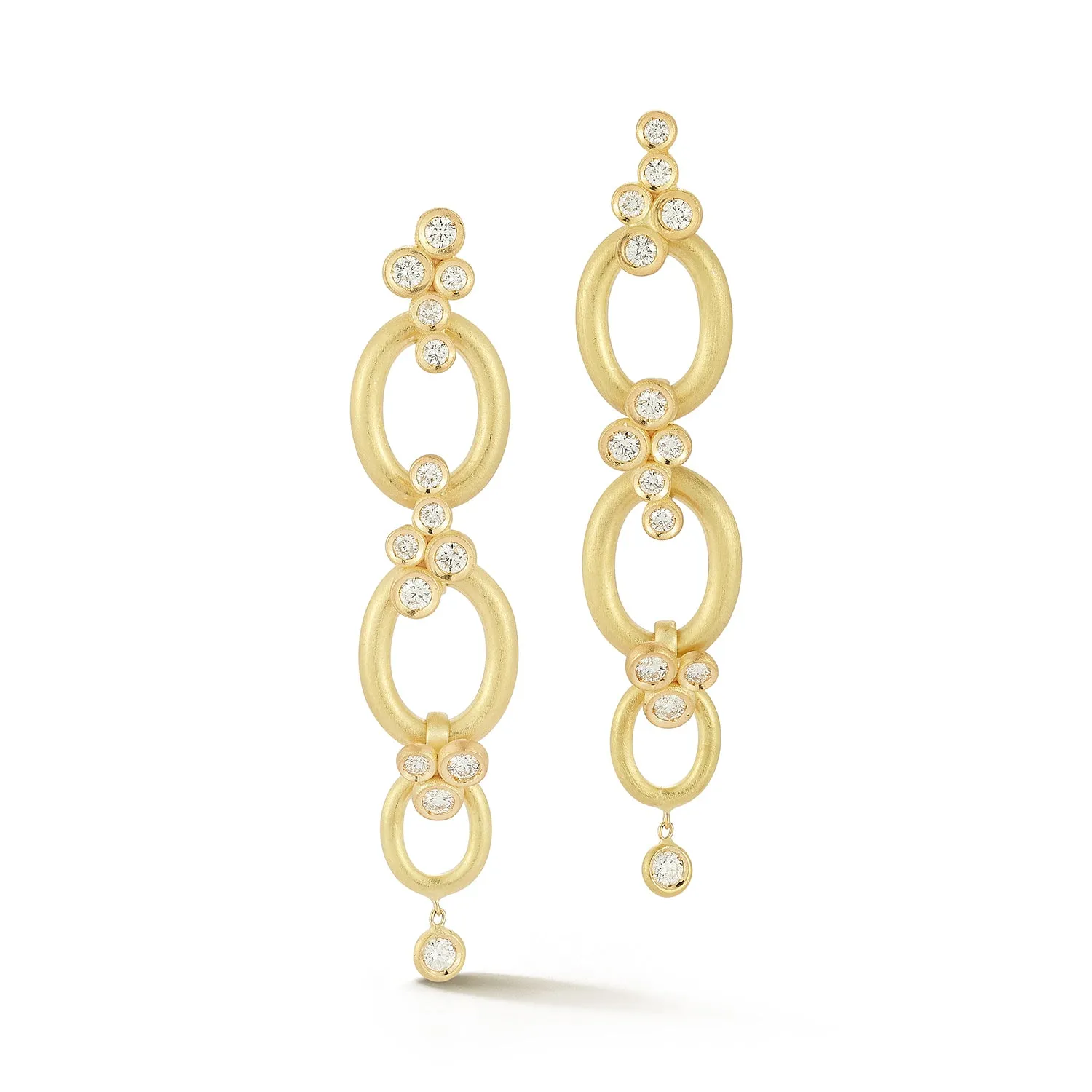 Bezel Diamond Link Earrings sold by Tanya Farah