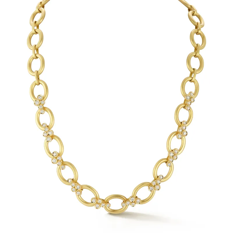 Bezel Diamond Link Necklace sold by Tanya Farah