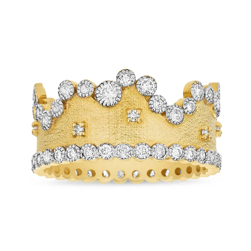 Crown Bezel Diamond Band Ring sold by Tanya Farah