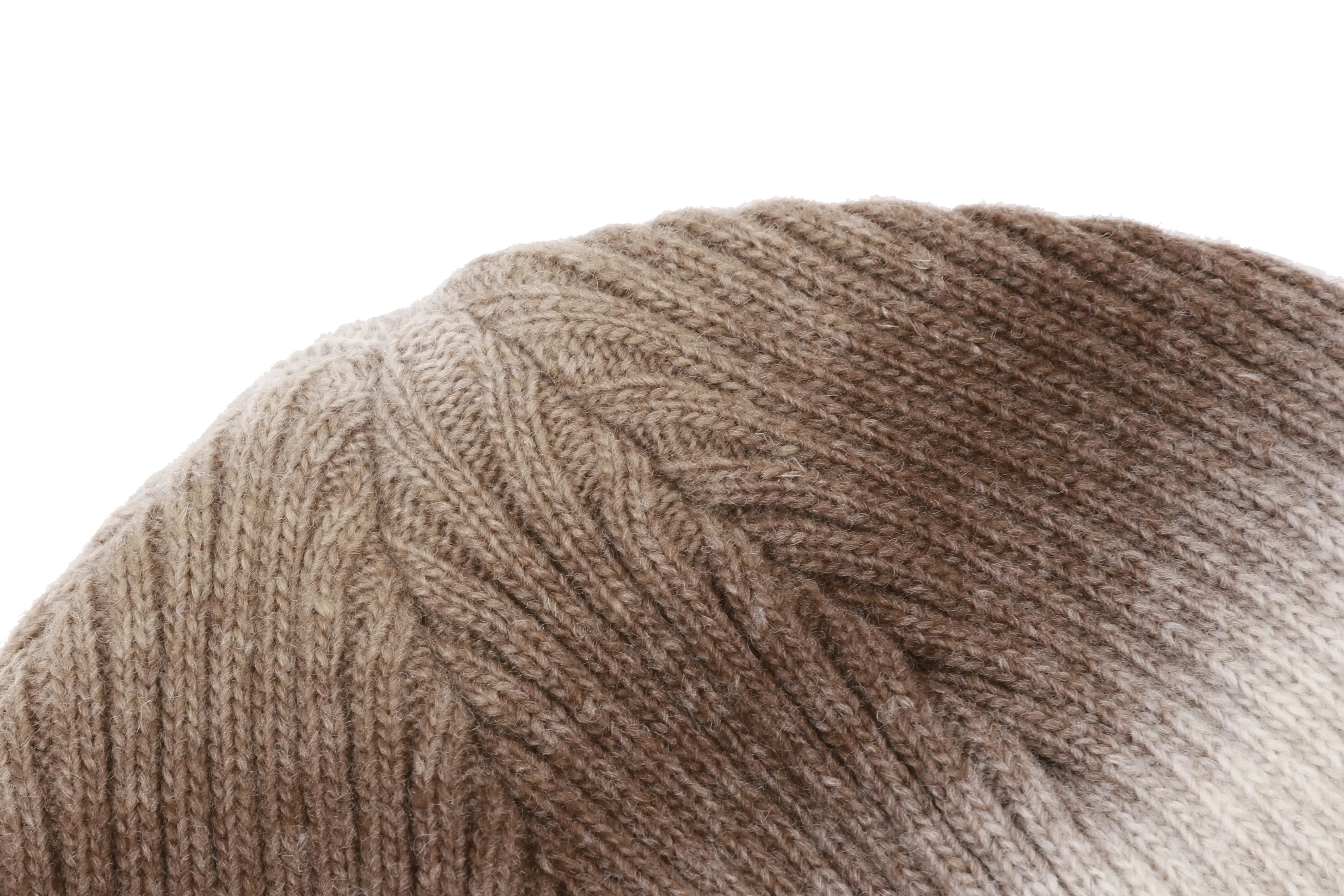 Acrylic Yarn Knit Beanie with Gradient Design Available in Natural Wood and Light Gray sold by Toread Gear product image thumbnail 3