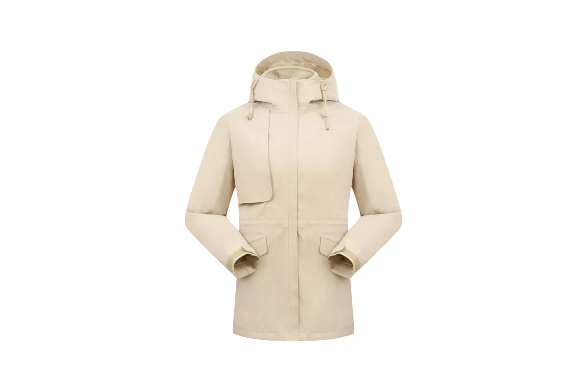 Women's 3-in-1 Trench-Style Waterproof Jacket with Fleece Liner sold by Toread Gear