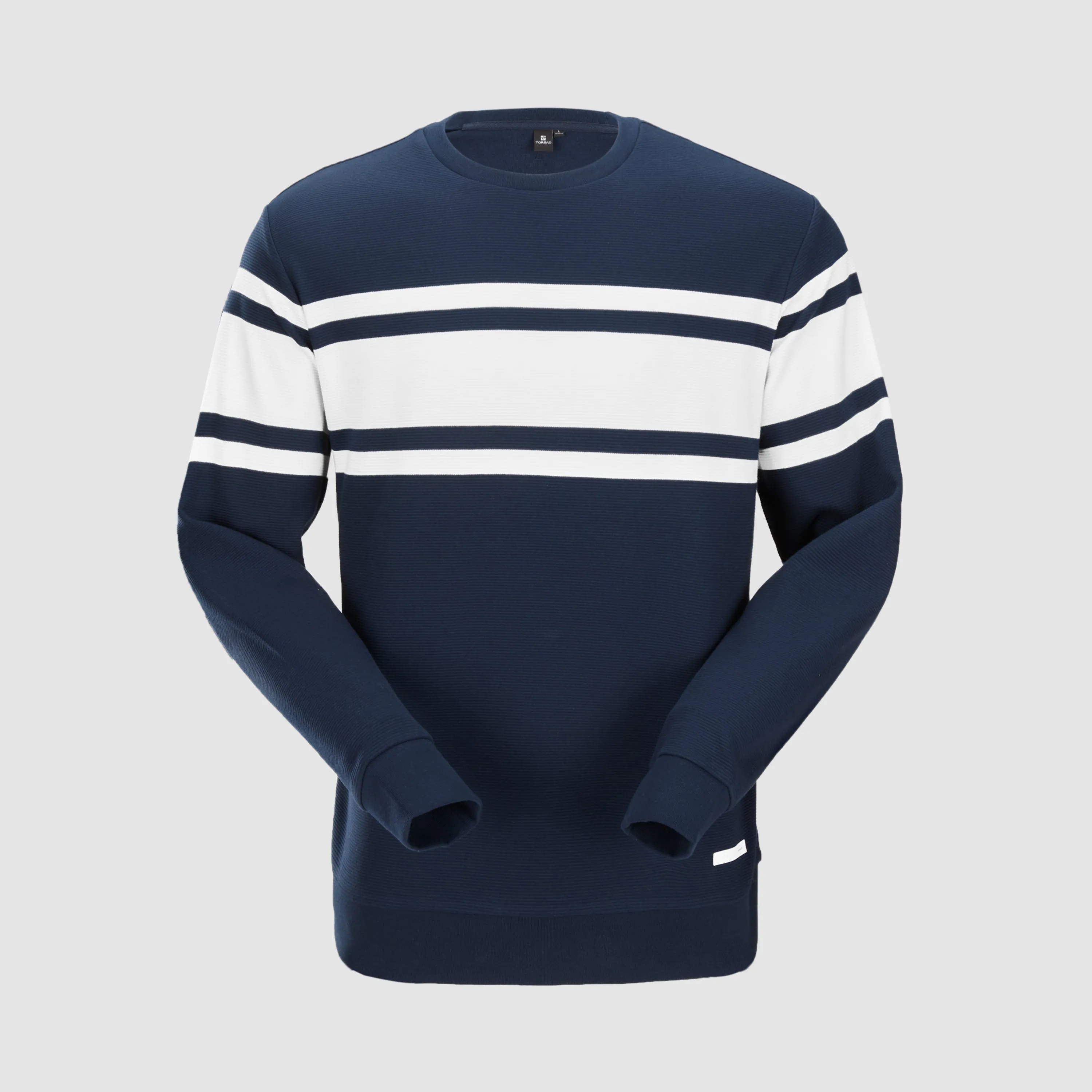 Men's Crew Neck Sweatshirt with Textured Fabric and Silicone Logo Details sold by Toread Gear