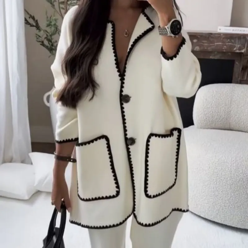 Basic White Long Sleeve Cardigan sold by Viva Estel