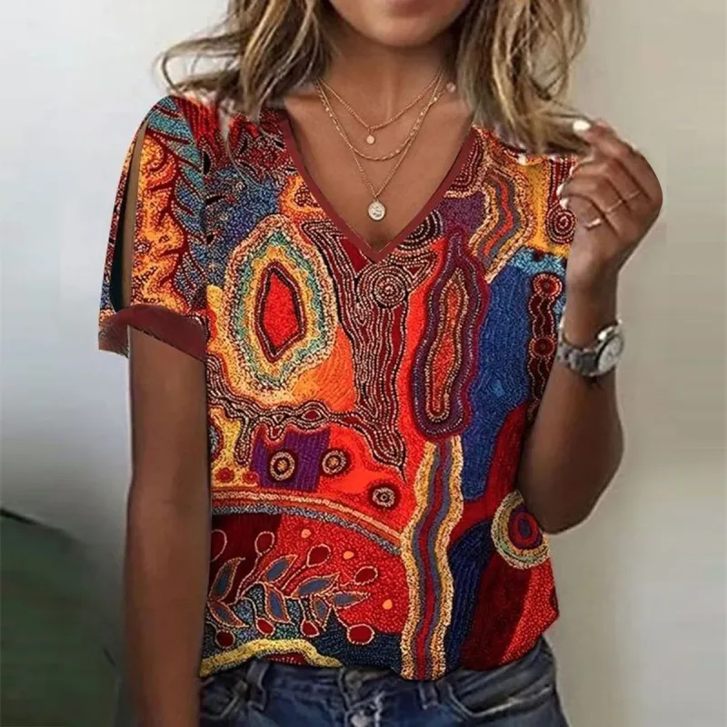 Attractive V-Neck Short Sleeve Top sold by Viva Estel