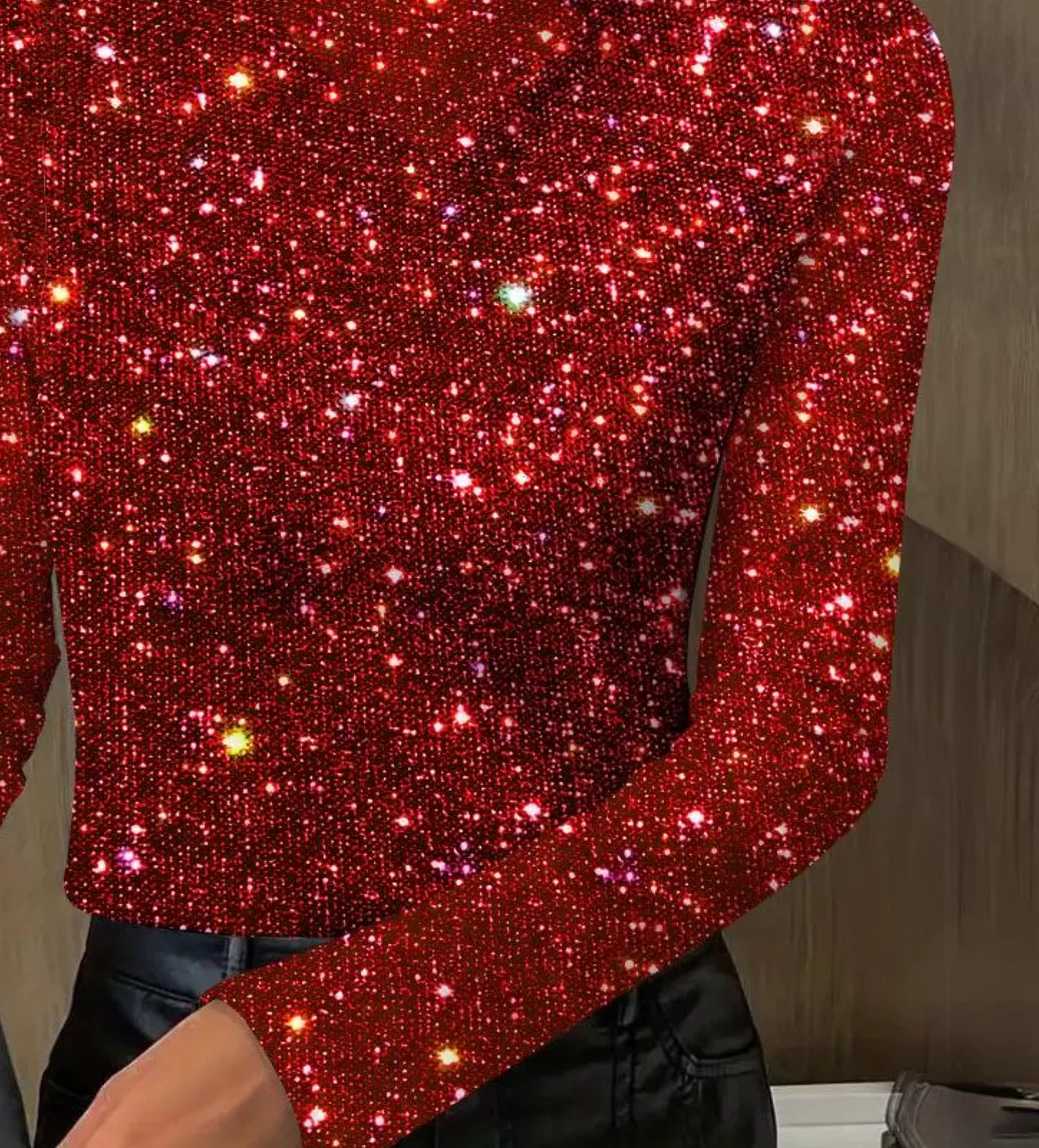 Gorgeous Red Mock Neck Top sold by Viva Estel product image thumbnail 3