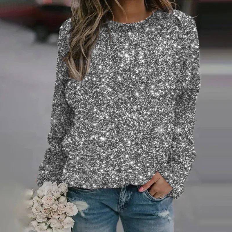 Gorgeous Silver Long Sleeve Top sold by Viva Estel