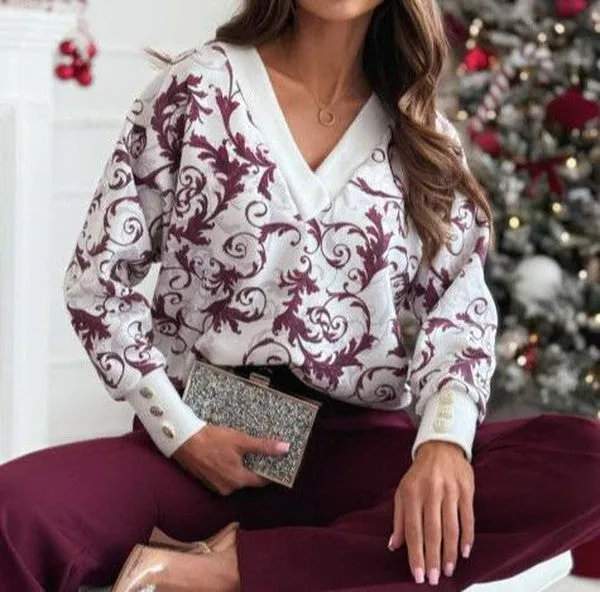 Special V-Neck Long Sleeve Top sold by Viva Estel