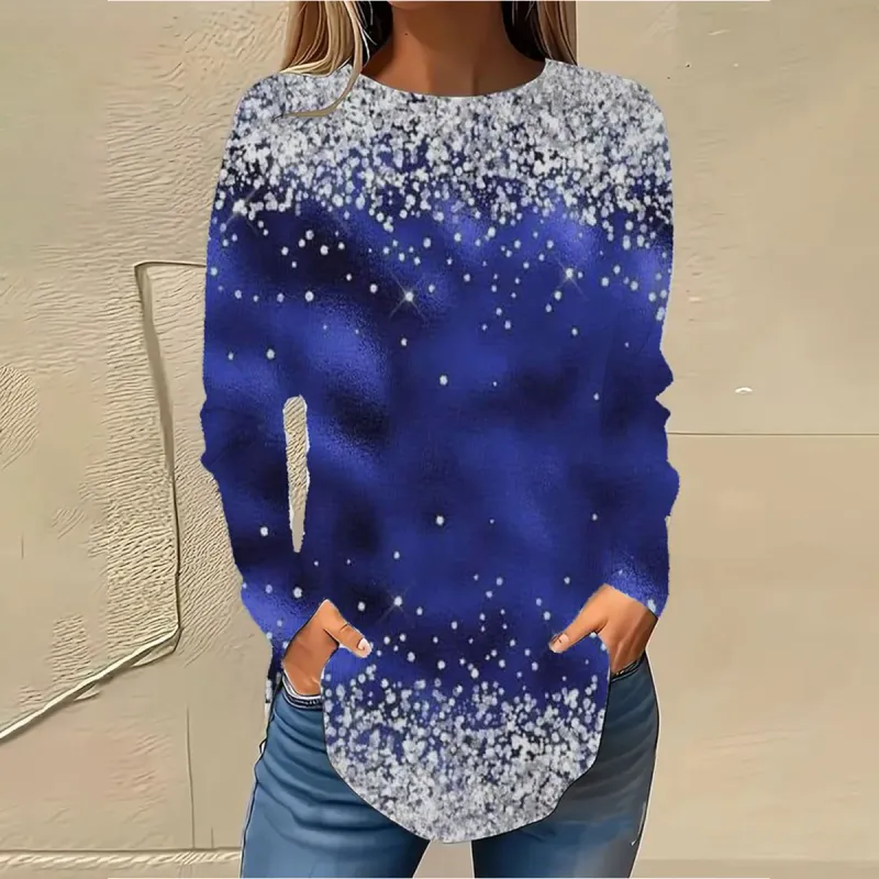 Dreamy Blue Long Sleeve Round Neck Top sold by Viva Estel