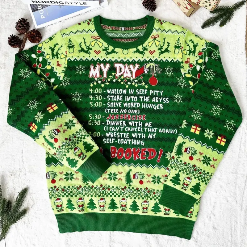 Green Round Neck Long Sleeve Sweater sold by Viva Estel
