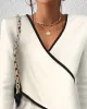 Ivory V-Neck Long Sleeve Sweater sold by Viva Estel