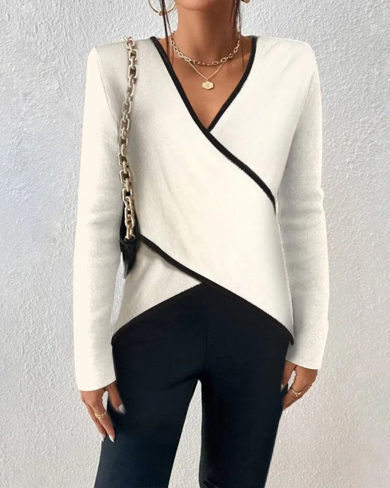Ivory V-Neck Long Sleeve Sweater sold by Viva Estel product image thumbnail 2