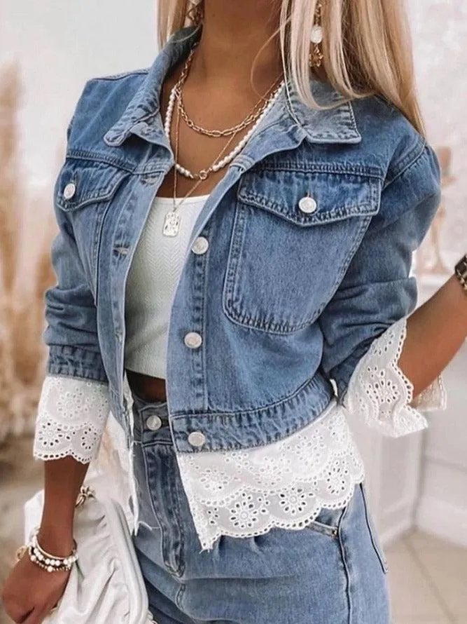 Blue Patchwork Denim Outerwear sold by Viva Estel product image thumbnail 2