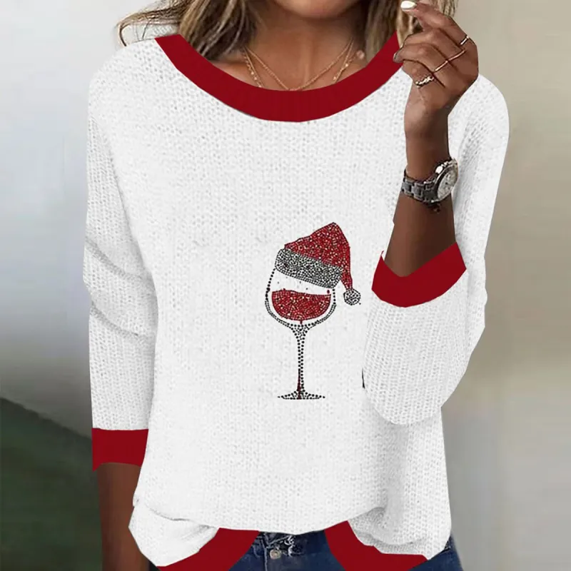Casual Red Long Sleeve Sweater sold by Viva Estel