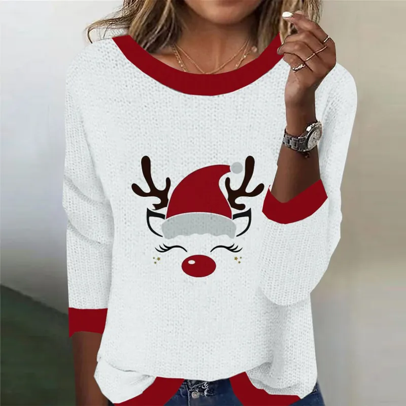 Showy Red Round Neck Sweater sold by Viva Estel