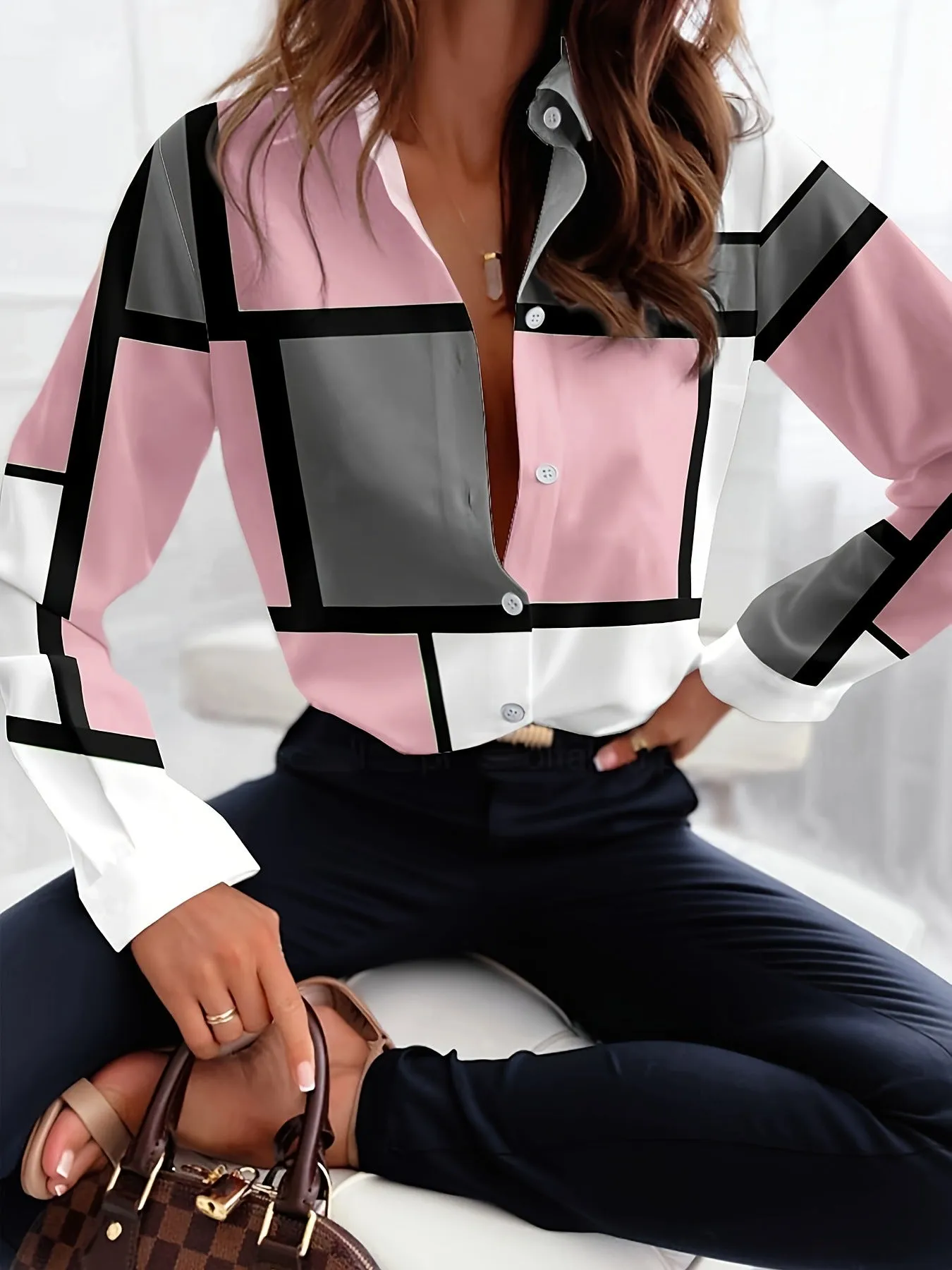 Trendy Long Sleeve Print Shirt sold by Viva Estel