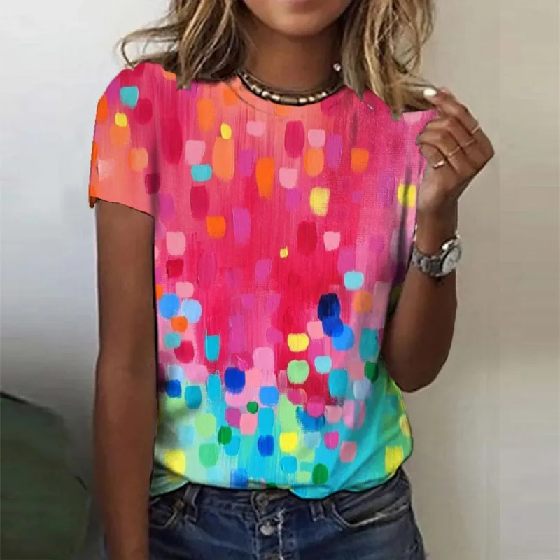 Rainbow Dot Short Sleeve Top sold by Viva Estel