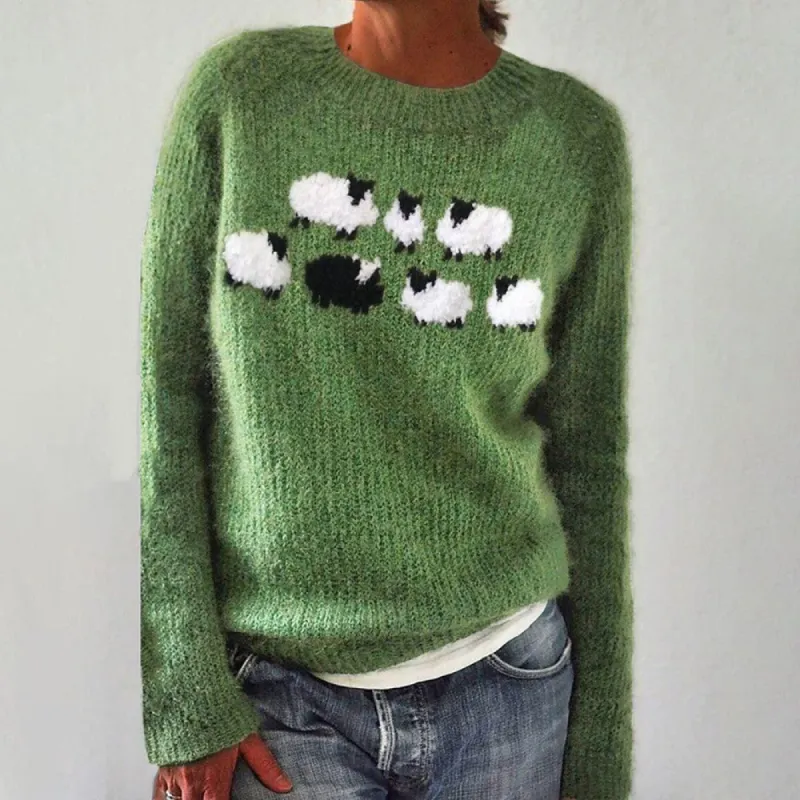 Green Long Sleeve Print Sweater sold by Viva Estel