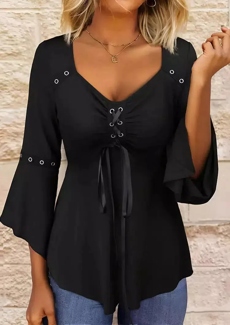 Black V-Neck Plain Top sold by Viva Estel product image thumbnail 2