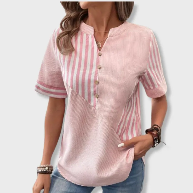 Sweet Short Sleeve Striped Top sold by Viva Estel