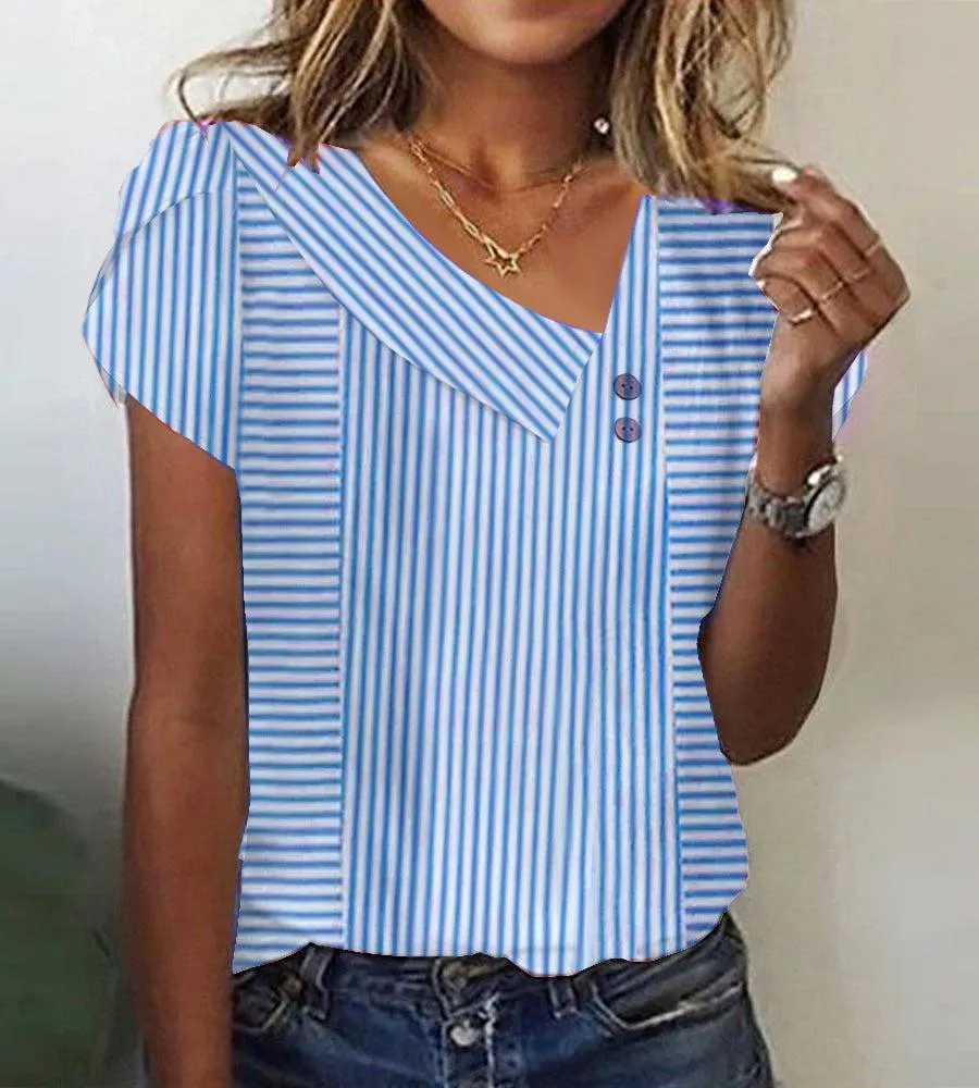 Chic Striped Short Sleeve Top sold by Viva Estel product image thumbnail 2