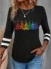 Showy Print 3/4 Sleeve Round Neck Black Top sold by Viva Estel