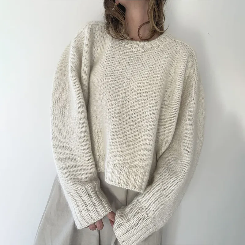 Classy Plain Round Neck Sweater sold by Viva Estel