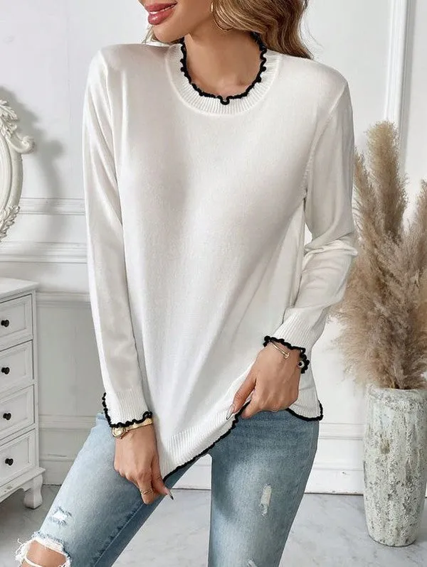 Casual Round Neck Color Block Sweater sold by Viva Estel product image thumbnail 2