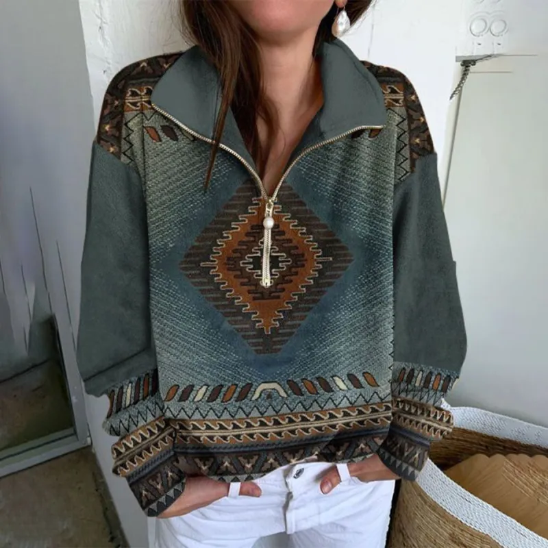 Classy Collared Long Sleeve Top sold by Viva Estel