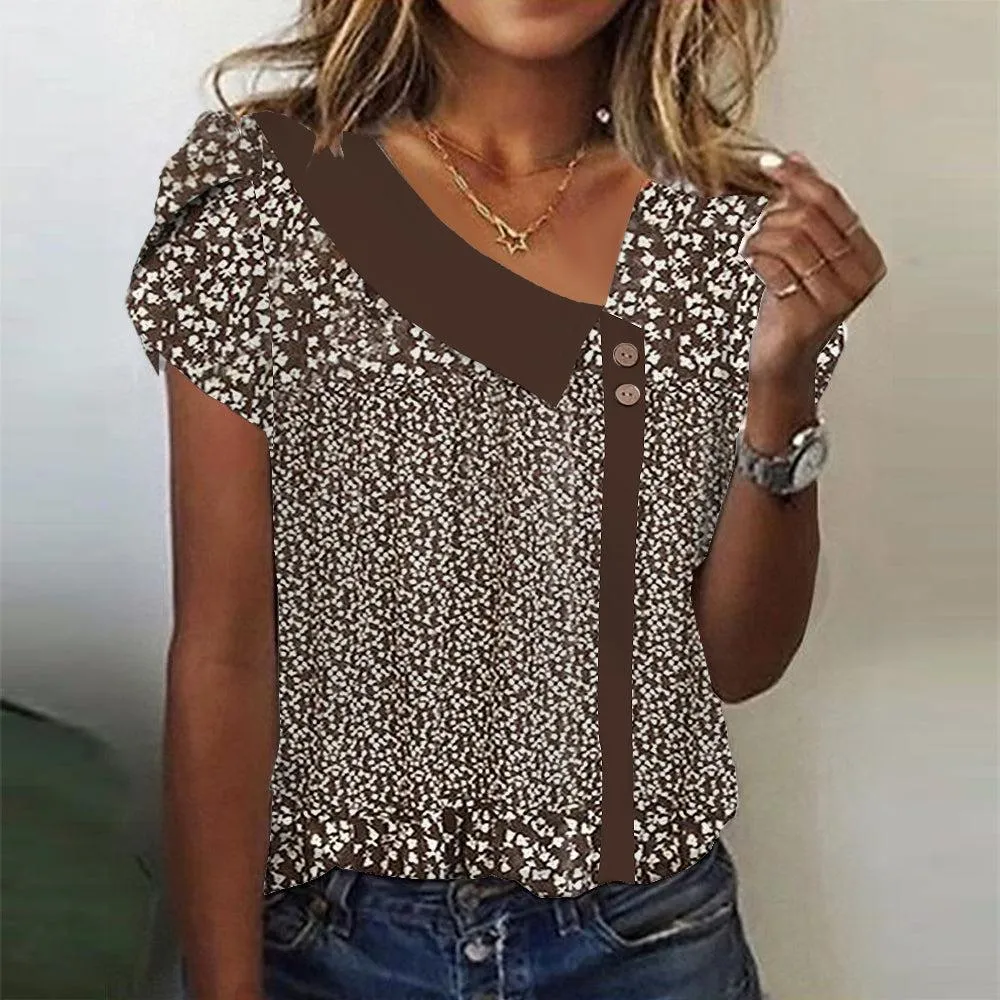 Retro Brown Short Sleeve Top sold by Viva Estel product image thumbnail 2