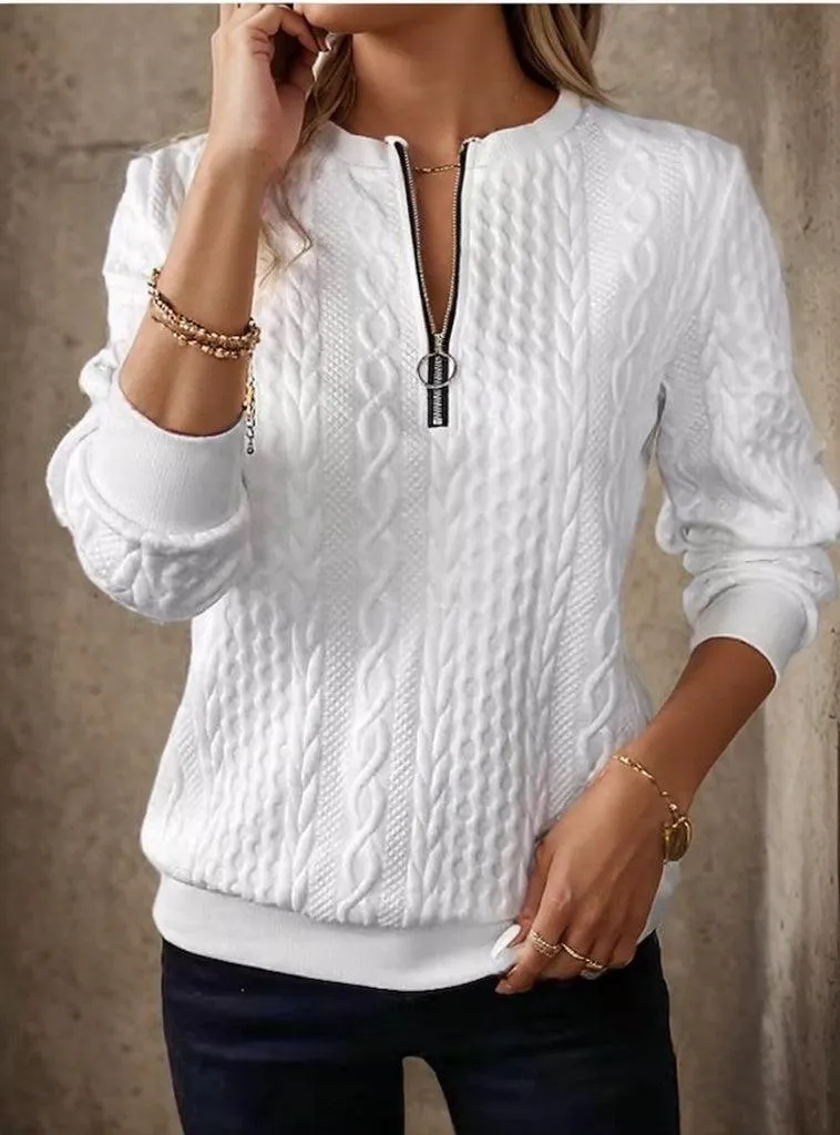 White Long Sleeve Plain Top sold by Viva Estel product image thumbnail 2