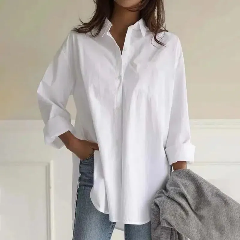 White Plain Collared Shirt sold by Viva Estel