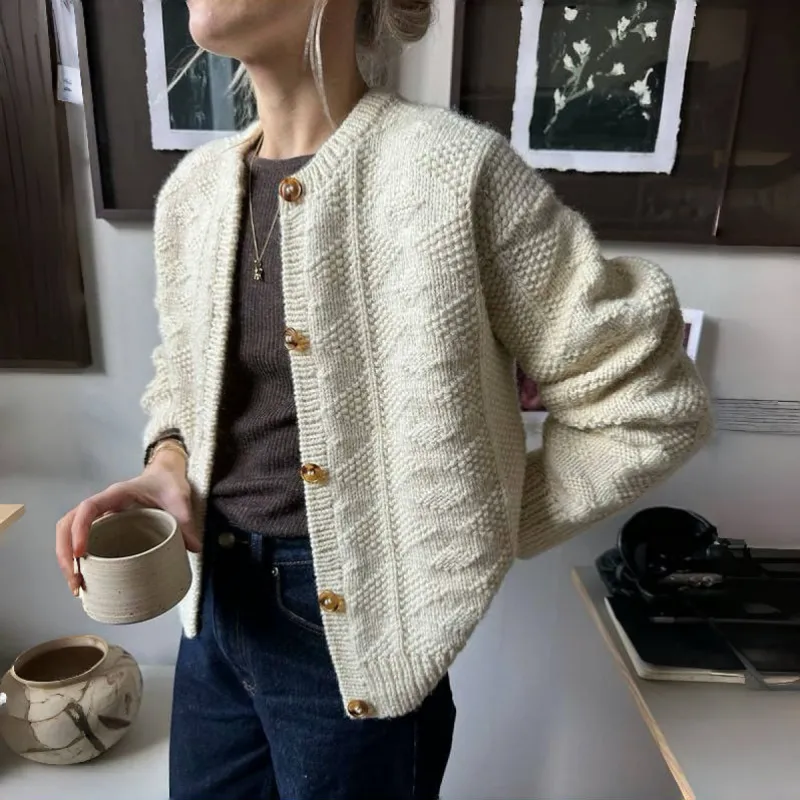 Apricot Plain Long Sleeve Cardigan sold by Viva Estel