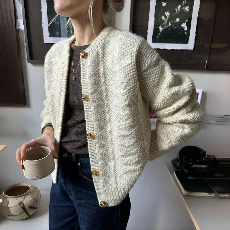 Apricot Plain Long Sleeve Cardigan sold by Viva Estel