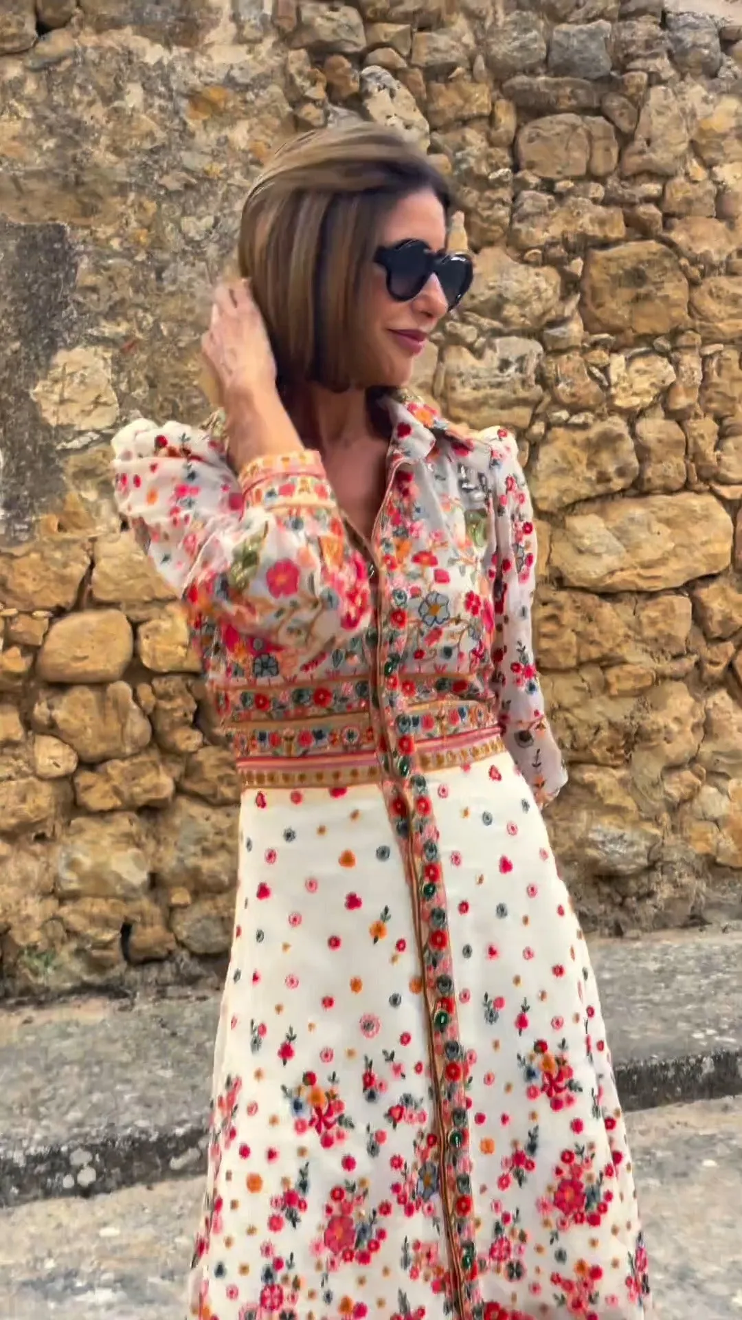 Elegant Floral Print Collared Maxi Dress sold by Viva Estel product image thumbnail 3