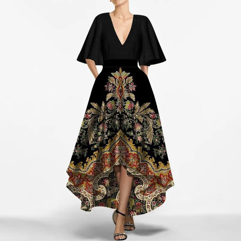 Gorgeous V-Neck Side Pocket Maxi Dress sold by Viva Estel