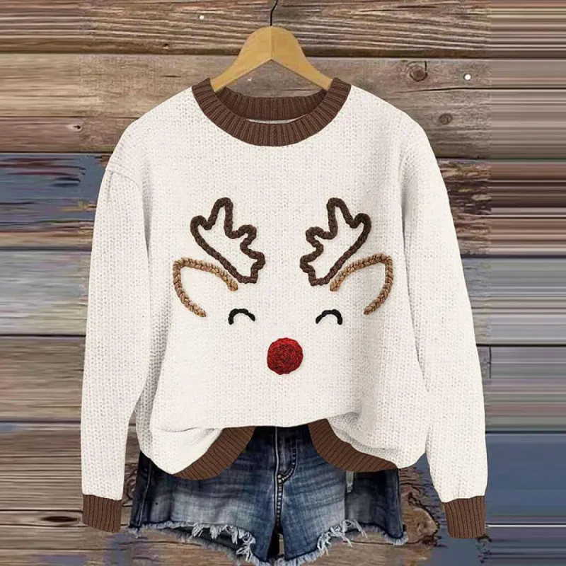 Cute Animal Printed Long Sleeve Sweater sold by Viva Estel