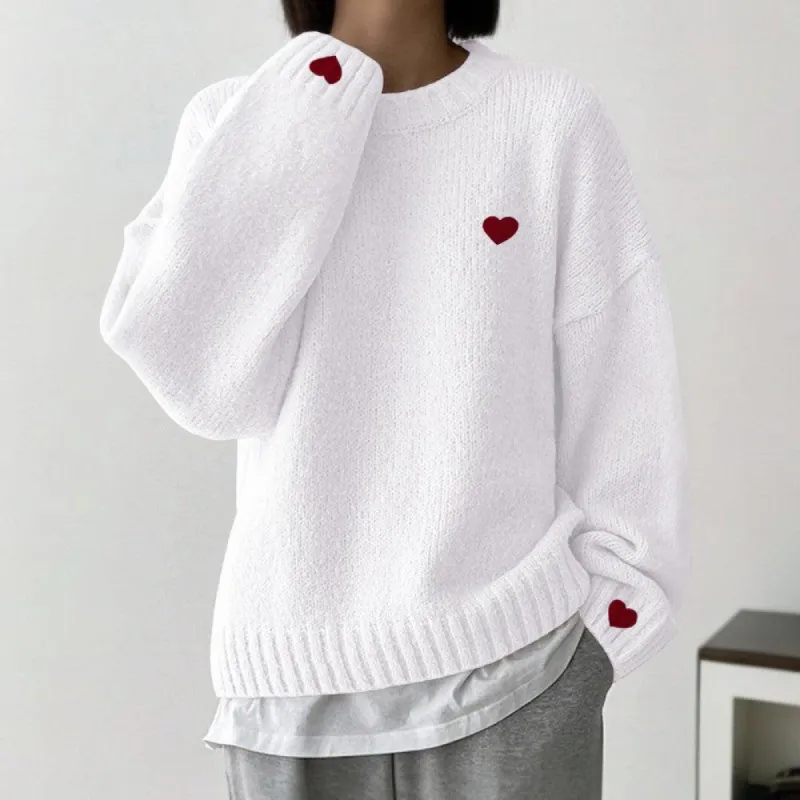 Basic Long Sleeve White Sweater sold by Viva Estel