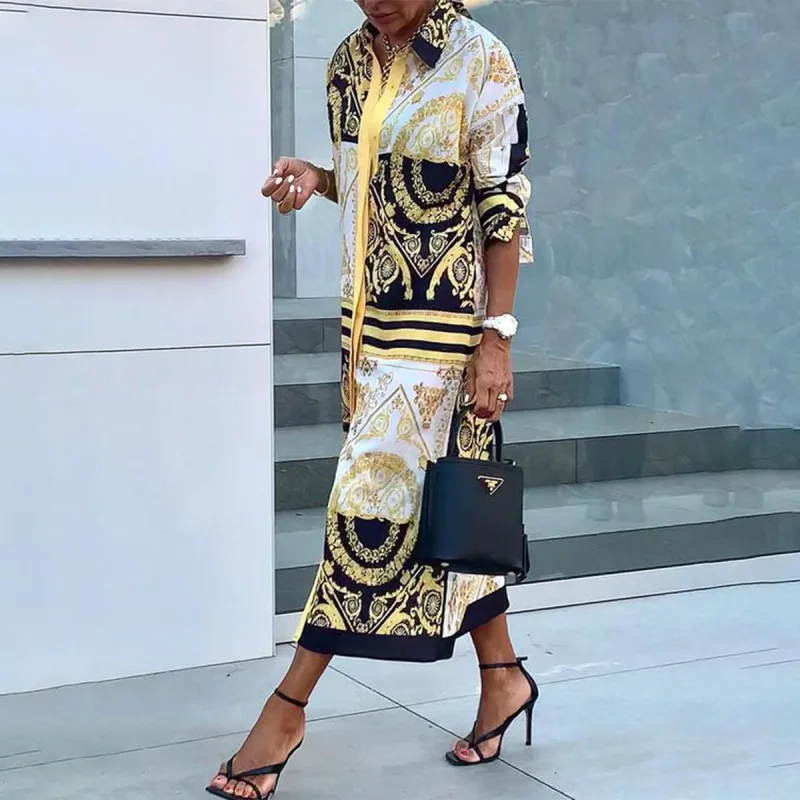 Groovy V-Neck Long Sleeve Maxi Dress sold by Viva Estel