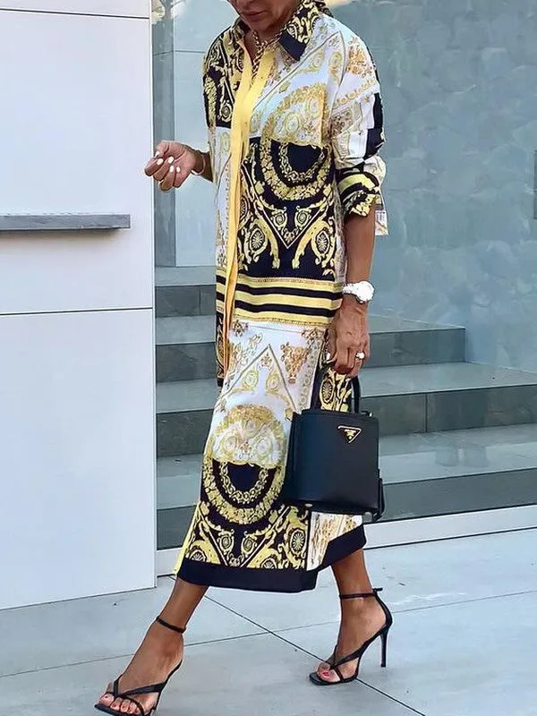 Groovy V-Neck Long Sleeve Maxi Dress sold by Viva Estel product image thumbnail 3