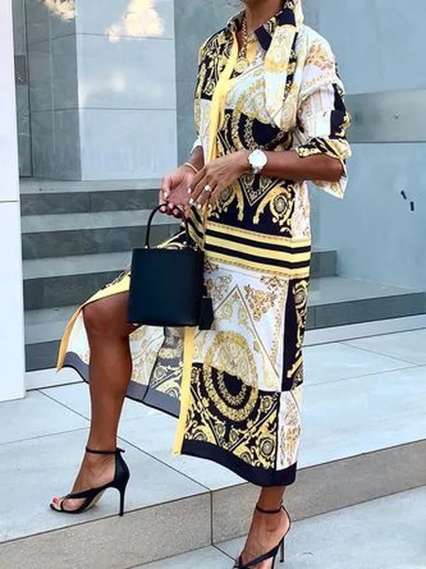 Groovy V-Neck Long Sleeve Maxi Dress sold by Viva Estel product image thumbnail 4