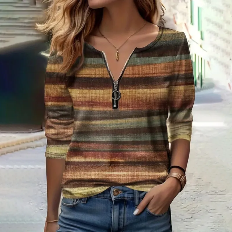 Retro Brown Long Sleeve Top sold by Viva Estel