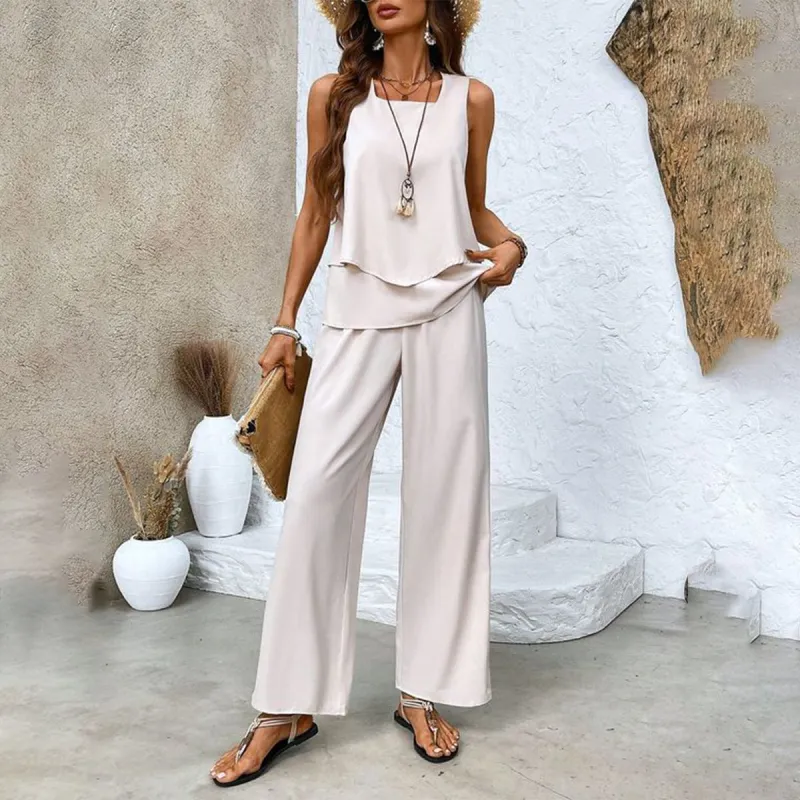 Ivory Plain Strap Two Piece Set sold by Viva Estel