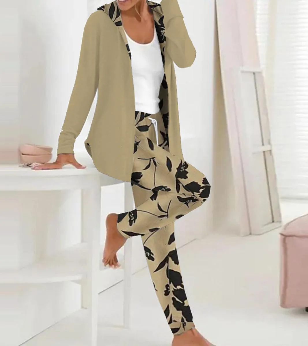 Brown Hoodie Long Sleeve Two Piece Set sold by Viva Estel product image thumbnail 2